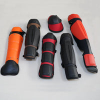 Garden Protective Leg Guards for Brush Cutter and Chainsaw Use, EVA and Polyethylene, Black or Red