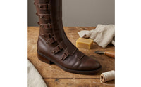 PU Leather Medieval Boot Cover Metal Hardware Renaissance Boot Cover Stitched Panels Medieval Leg Gaiters Pointed Front