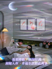 北极光星空投影灯万火小夜灯满天星卧室氛围感情调生日七夕礼物女 【太空熊款】插电遥控款+水波纹光效+普通包装.