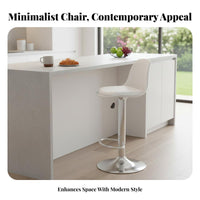 Adjustable Swivel Stool with Backrest Modern Design Bar Chair Stable Round Base