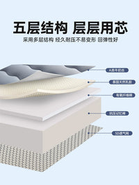雅鹿床垫遮盖物学生宿舍单人乳胶软垫家用卧室租房记忆棉海绵垫子 【★厚度约6cm】雅鹿蓝❤雅鹿正品★超高密度海绵丨真乳胶防螨夹层 双人床：150*200cm【不易塌陷✅设计更符合人体学|7天免费试用】