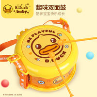 B.Duck小黄鸭手拍鼓迷你儿童小鼓打鼓玩具宝宝锣鼓幼儿园打击乐器 小黄鸭拍拍鼓+口哨