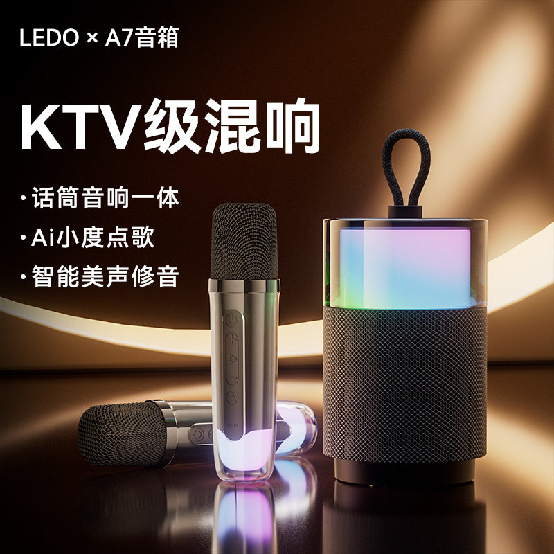 乐毒K歌音响话筒麦克风一体蓝牙音箱礼物家用唱歌神器家庭户外KTV