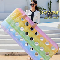 游泳圈成人水上浮床加厚男女充气漂浮椅水世界玩具气垫浮排充气床 黄色柠檬浮床【建议180斤以内】送打气筒