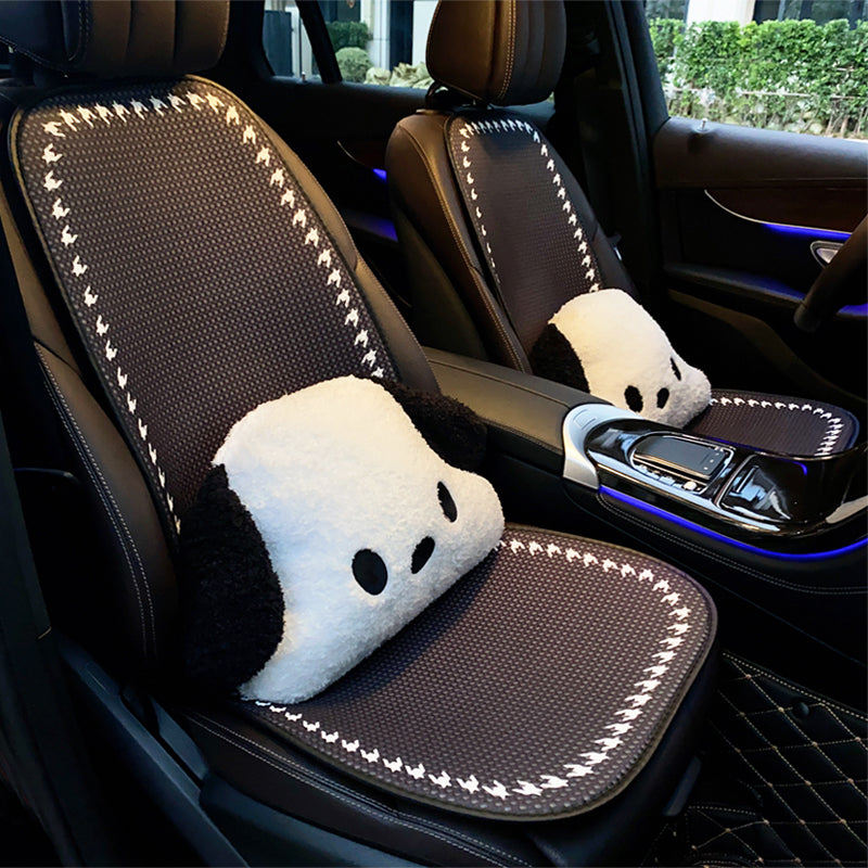 汽车坐垫四季通用高级感女夏季通风透气冰丝车座垫车内后排座椅垫 帕恰狗腰靠1个