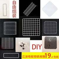 diy猫笼 魔片铁网宠物笼配件自由拼接组合兔子鸟围栏栅栏隔板加粗 35*35加密全开门【间隙1.5厘米】 白色