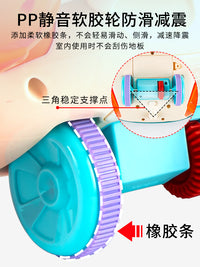 宝宝学步手推车推推乐婴儿手推飞机玩具儿童学走路单杆1-2岁推杆3 【店长热推❤】红色-超大推车飞机2686