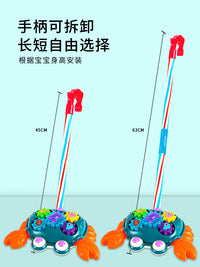 宝宝学步手推车推推乐婴儿手推飞机玩具儿童学走路单杆1-2岁推杆3 【店长热推❤】红色-超大推车飞机2686