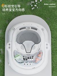hohoangel学步车防o型腿2024款多功能宝宝助步车三合一婴儿手推车 美拉德白顶配款-【餐盘+音乐盒+脚踏板+手推杆】