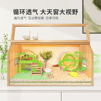 仓鼠笼子实木饲养箱防越狱造景专用金丝熊超大豪华别墅用品保温箱