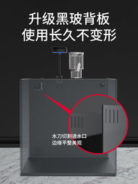 背滤海水缸珊瑚缸新手中小型客厅桌面方缸超白鱼缸免换水懒人造景 黑色海水入门款背滤50*30*30