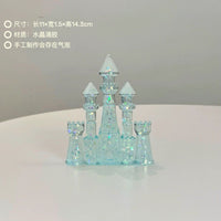 小红书同款/蓝水晶 蓝色海洋城堡旋转木马鱼缸造景微景观泰国斗鱼 蓝色城堡+蓝色旋转木马+蓝色大小鱼尾+水晶石500克+小魔女