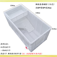 特大号乌龟缸带排水加厚养龟专用箱家用带晒台水陆缸组合式养龟箱 灰色侧排 80*40*34CM