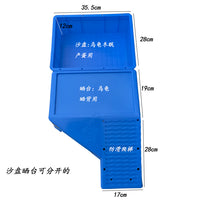 特大号乌龟缸带排水加厚养龟专用箱家用带晒台水陆缸组合式养龟箱 灰色侧排 80*40*34CM