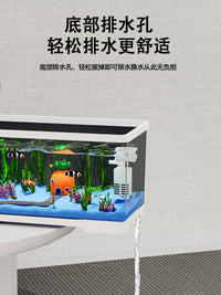 鱼缸过滤制氧一体机小型家用客厅桌面金鱼缸造景摆件套餐全套新款 黑色[升级款】防跳 38.8x21.5x21.2cm