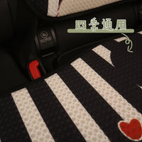 汽车坐垫四季通用可爱座垫夏季薄款座椅套透气凉垫卡通车载座套女 黑白混搭七件套