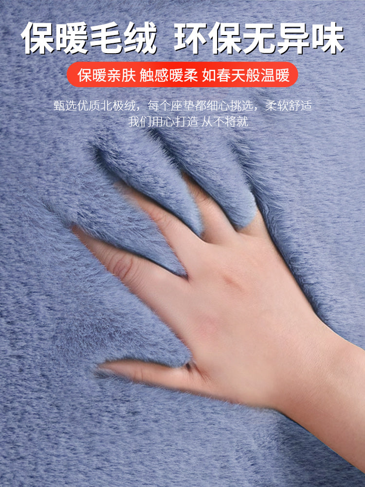 汽车坐垫冬季毛绒单片座椅车载座垫子后排短毛绒兔毛羊毛四季通用 升级加厚【进口毛绒】深灰色（单座+靠背）