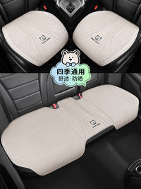 汽车坐垫座垫四季通用后排座套半包夏季亚麻后座卡通座椅车垫车内 樱花粉【3件套】
