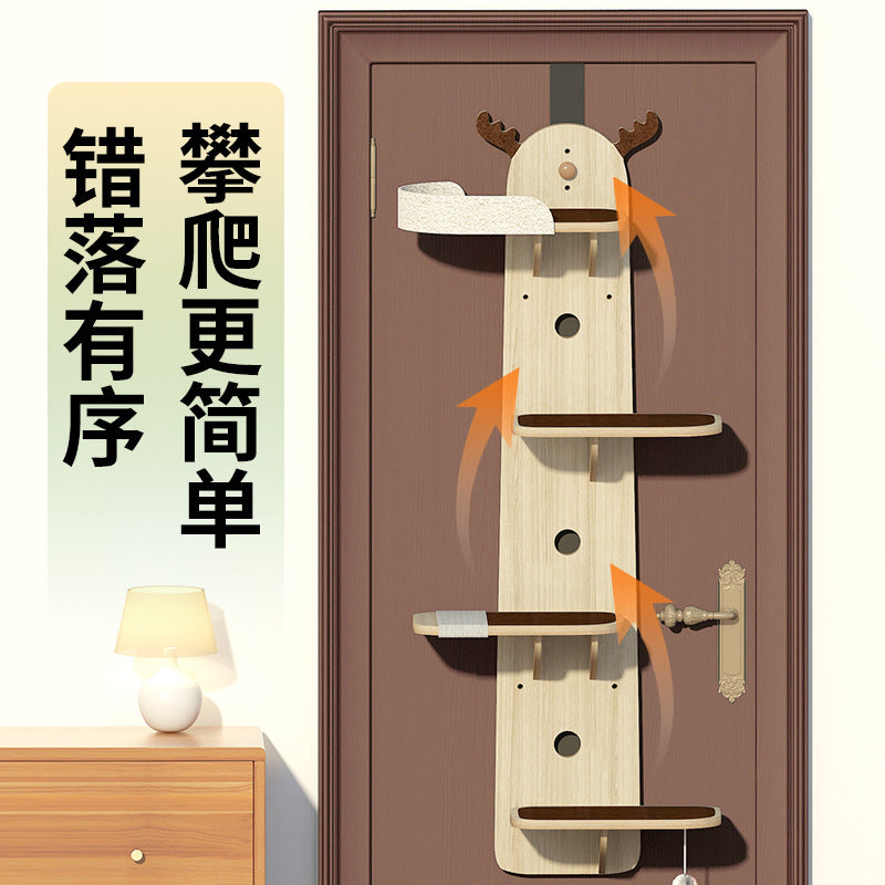 挂门猫爬架小户型不占地墙壁式家用实木不占地玩睡一体室内猫窝