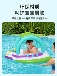 bestway儿童水上充气坐骑游泳圈戏水儿童船小孩浮排浮床宝宝座骑 儿童汽车遮阳船 送小黄泵