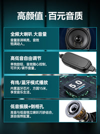 电脑音响台式家用外接放桌面有线扬声器迷你小音箱喇叭超重低音炮 黑色升级版【双振膜-双喇叭】有线链接