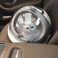 宠物高清翻盖太空舱猫咪兔子多功能航空箱手提便携外出透气猫窝包 紫色高清翻盖【冰垫】 13斤以下通用