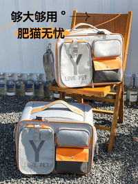 猫包便携外出航空箱秋冬保暖出行包宠物猫咪狗双肩斜跨手提式背包 酷灰卷帘款【可双肩/手提】 一包两用 建议18斤内猫/12斤内狗【收藏加购/优先发货】