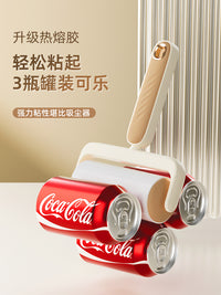粘毛器沾满滚筒可撕式卷纸刷家用衣服头发床上清洁强力粘猫毛神器 岩石灰手柄+3卷纸【共180撕】