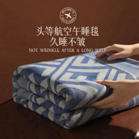航空毯飞机头等舱盖毯办公室午睡沙发空调毯夏天车载小毯子凉毯 航空毯-FL黑棕 650克性价比130*160