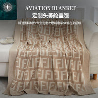 航空毯飞机头等舱盖毯办公室午睡沙发空调毯夏天车载小毯子凉毯 航空毯-FL黑棕 650克性价比130*160
