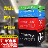 儿童体适能训练器材平衡木软体跳箱三角斜坡垫跳马正负极全套教具 儿童四合一跳箱130*75*65