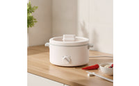 Multifunction Cooking Pot Ceramic-Coated Electric Cooker with Glass Lid Electric Hot Pot Nonstick Cooker with Lid Even-Heating