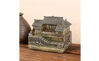 Rustic Miniature House | Weathered, Miniature House with Garden Setting, for Tabletop