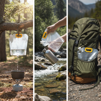 Portable Folding Water Bag for Outdoor Camping Hiking, Large Capacity Collapsible Water Container