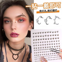 不打孔假唇钉贴唇环无洞个性欧美风格鼻钉眉钉贴万圣节鼻环唇夹