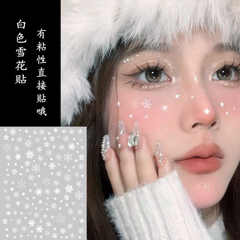 眼钻贴眼角闪钻小雪花爱心蝴蝶万圣节脸部贴纸眼角贴脸部贴饰品