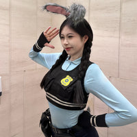 「兔子男警官」朱迪cos服装judy衣大成人女款情侣制服裤子万圣节 M 露腰款女朱迪17件套