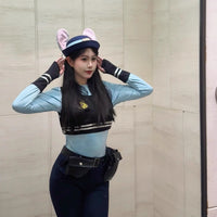 「兔子男警官」朱迪cos服装judy衣大成人女款情侣制服裤子万圣节 M 露腰款女朱迪17件套