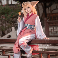 【无鞋】现货狐妖小红娘涂山苏苏幼年版cos服幼年时期cosplay服装 M 暖橙色单假发╋发网（扣子网）
