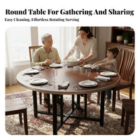 Round Dining Table with Turntable Strong Load-Bearing Round Dining Table Turntable Stable and Firm Household Furniture for Home, Kitchen, Living Room