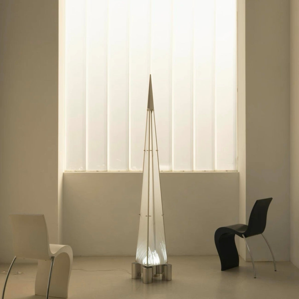 创意宝塔工业风落地灯现代卧室客厅氛围设计师金字塔工业风灯具 原版落地灯 1比1结构 1.6米超白钢化玻璃/不锈钢