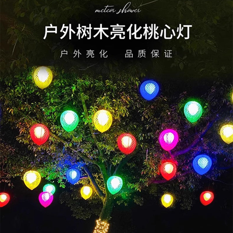 led桃心灯户外防水挂树上的彩灯节日街道工程亮化发光圆球装饰灯