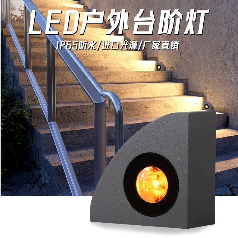 LED三角形台阶灯户外防水踏步灯商场楼梯网红步道灯地脚灯墙角灯 3W/正白光