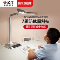 公牛国AA级智能护眼灯儿童小学生书桌学习作业专用防蓝光阅读台灯 触摸开关 品质款：【冰山银sr s】偏光设计/双重防眩/智能调光/14W