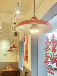 led工业风喇叭单头吊灯工矿灯罩创意个性展厅健身房舞蹈室餐厅灯 马卡龙绿-直径35cm