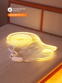 床头灯带LED灯条卧室氛围灯床底床下床边智能声控小夜灯语音控制 7米-语音灯带【语音控制】