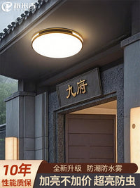 别墅大门口吸顶灯农村自建房庭院屋檐入户门阳台室外防潮防虫灯具 【防潮防虫】圆/36W/40cm/三色变光