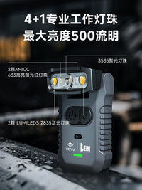 LEM头灯钓鱼专用强光充电超亮夜钓感应超长续航安全帽帽夹照明灯 【X68/1300MAH强磁吸版】+收纳包+鸭舌帽