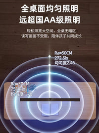 德国护眼台灯学习专用夹式书桌柜板儿童学生写作业阅读无影吸顶灯 触摸开关 【80CM】3D防眩目/Ra98高显色/国AA级全光谱/便携不伤柜