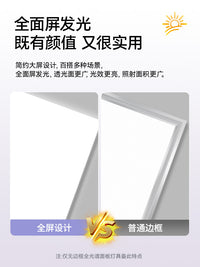 雷士照明厨房灯led全光谱吸顶灯300x600集成吊顶灯厕所灯卫生间灯 【IP64防护升级-全光谱照明】悬浮曲面无边框|珍珠白24W|30X30cm|白光